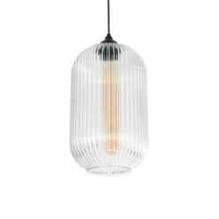 GLOBOSTAR® MELONI 206-0017 Μοντέρνο Κρεμαστό Φωτιστικό Οροφής με Ντουί 1 x E27 AC 220-240V IP20 – Διάφανο – Μ20 x Π20 x Υ38cm