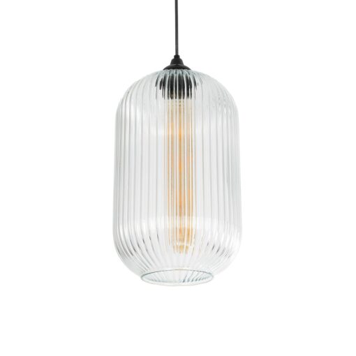 GLOBOSTAR® MELONI 206-0017 Μοντέρνο Κρεμαστό Φωτιστικό Οροφής με Ντουί 1 x E27 AC 220-240V IP20 – Διάφανο – Μ20 x Π20 x Υ38cm