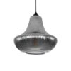 GLOBOSTAR® VERRE 206-0021 Μοντέρνο Κρεμαστό Φωτιστικό Οροφής με Ντουί 1 x E27 AC 220-240V IP20 – Μαύρο Φιμέ – Μ38 x Π38 x Υ34cm