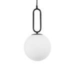 kelvo® BELLISSIMO KLV-101-0373 Κρεμαστό Φωτιστικό Οροφής για Λάμπα με Ντουί E27 AC 220-240V IP20 – Μαύρο Ματ & Λευκό – Μ20 x Π20 x Υ42cm