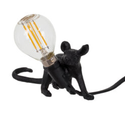 Alternative view of GLOBOSTAR® MOUSE 00675 Vintage Επιτραπέζιο Φωτιστικό Πορτατίφ με Ντουί 1 x E12 AC 220-240V IP20 - Μαύρο - Μ13 x Π4 x Υ7cm