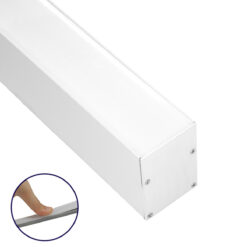 GloboStar® SURFACEPENDANT-PROFILE 70827-3M Προφίλ Αλουμινίου – Βάση & Ψύκτρα Ταινίας LED με Λευκό Γαλακτερό Κάλυμμα – Επιφανειακή & Κρεμαστή Χρήση – Πατητό Κάλυμμα – Λευκό – 3 Μέτρα – Μ300 x Π5 x Υ7cm