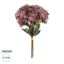 Alternative view of GloboStar® Artificial Garden DARK PINK PEONY FLOWER BOUQUET 21085 Τεχνητό Διακοσμητικό Μπουκέτο Σκούρο Ροζ Παιώνιας Y43cm