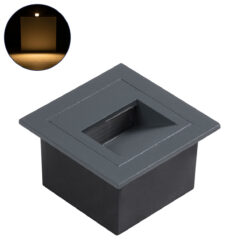 Alternative view of GLOBOSTAR® STEP-MINA 90627 Χωνευτό Αρχιτεκτονικό Φωτιστικό Διαδρόμου/Σκαλοπατιού LED 3W 330lm 30° DC 24V Αδιάβροχο IP65 Θερμό Λευκό 2700K Dimmable - Γκρι Ανθρακί - Μ8.3 x Π8.3 x Υ5cm / Μ6.6 x Π6.6cm - 3 Χρόνια Εγγύηση