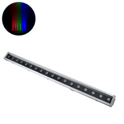 Alternative view of GloboStar® WASHER-DAIA S-90995 Μπάρα Φωτισμού Wall Washer LED 54W 5400lm 30° AC 230V Αδιάβροχο IP65 Μ100 x Π7.5 x Υ7cm Πολύχρωμο RGB DMX512 Display on Body - Ασημί