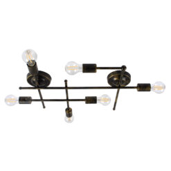 Alternative view of GLOBOSTAR® PIPING 00666-1 Vintage Φωτιστικό Οροφής με Ντουί 6 x E27 AC 220-240V IP20 - Μπρούτζινο - Μ66 x Π9.5 x Υ49cm