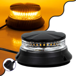 Alternative view of GloboStar® 85171 PRO Series Φάρος Σήμανσης Οχήματος Οδικής Βοήθείας για Αυτοκίνητα & Φορτηγά 6 Προγραμμάτων Φωτισμού STROBE LED SMD 3030 48W DC 10-30V Αδιάβροχος IP66 Πορτοκαλί