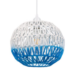 Alternative view of GLOBOSTAR® SANTOR 00728 Boho Κρεμαστό Φωτιστικό Οροφής με Ντουί 1 x E27 AC 220-240V IP20 - Λευκό & Μπλε - Μ30 x Π30 x Υ30cm