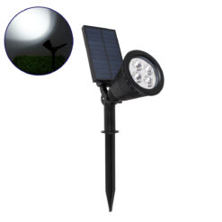 Alternative view of GloboStar® 85710 Μαύρο Προβολάκι Σποτ Κήπου Πλαστικό Καρφωτό LED HIGH POWER 8W 800lm με Ενσωματωμένη Μπαταρία 2200mAh - Φωτοβολταϊκό Πάνελ με Αισθητήρα Ημέρας-Νύχτας Αδιάβροχo IP67 Ψυχρό Λευκό 6000K