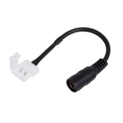 Alternative view of GLOBOSTAR® STRIPCON 70740 Ταχυσύνδεσμος για Μονόχρωμη Ταινία LED 10mm σε DC Jack 5.5x2.1mm Θηλυκό Σύνδεσμο IP20 - Λευκό - Μ15 x Π1.2 x Υ1.2cm