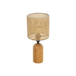 Alternative view of GLOBOSTAR® HARD 204-0065 Boho Επιτραπέζιο Φωτιστικό Πορτατίφ με Ντουί 1 x E14 AC 220-240V IP20 - Καφέ & Μπεζ - Μ15 x Π15 x Υ35cm