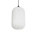GLOBOSTAR® MELONI 206-0019 Μοντέρνο Κρεμαστό Φωτιστικό Οροφής με Ντουί 1 x E27 AC 220-240V IP20 – Λευκό – Μ20 x Π20 x Υ38cm