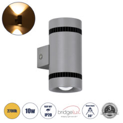Alternative view of GLOBOSTAR® CANNONAL 60576 Μοντέρνο Φωτιστικό Τοίχου - Απλίκα LED 10W 1150lm 30° AC 220-240V IP20 Θερμό Λευκό 2700K - Bridgelux COB Chip & TÜV SÜD Driver - Μαύρο Ματ & Γκρι Ανθρακί Ματ - Μ5 x Π6.5 x Υ11cm - 3 Χρόνια Εγγύηση