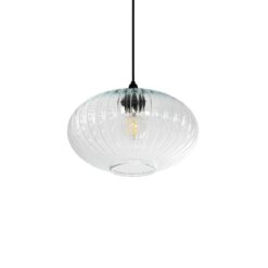 GLOBOSTAR® PERA 206-0009 Μοντέρνο Κρεμαστό Φωτιστικό Οροφής με Ντουί 1 x E27 AC 220-240V IP20 – Διάφανο – Μ30 x Π30 x Υ22cm