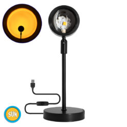 Alternative view of GloboStar® 00814 Επιτραπέζιο Φωτιστικό Πορτατίφ LED 12W 600lm 180° DC 5V IP20 Κίτρινο - Πορτοκαλί SUN EFFECT Μαύρο Μέταλλο με Διάφανο Πλαστικό - Μ10 x Π10 x Υ26.5cm - 2 Xρόνια Εγγύηση