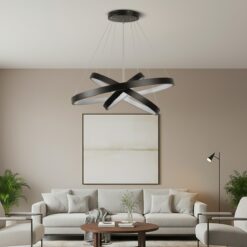 kelvo® NEMESIS KLV-101-0220-V2 Κρεμαστό Φωτιστικό Οροφής LED 120W 12000lm 180° AC 220-240V IP20 Ρυθμιζόμενο Λευκό CCT με Χειριστήριο από 2700K έως 6000K Dimmable – Lumileds SMD Chip – Μαύρο Ματ – Μ80 x Π80 x Υ80cm – 3 Χρόνια Εγγύηση