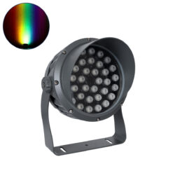 Alternative view of GLOBOSTAR® FLOODIMO 90745 Προβολέας Σποτ Wall Washer με Αντιθαμβωτική Γρίλια LED 54W 4320lm 10° DC 24V Αδιάβροχο IP67 Πολύχρωμο RGBW Dimmable DMX512 - Bridgelux SMD Chip - Γκρι Ανθρακί - Μ26 x Π28 x Υ35cm - 3 Χρόνια Εγγύηση