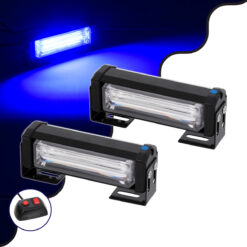 Alternative view of GloboStar® 85026 PRO Series ΣΕΤ 2 x Μπάρες Σήμανσης Οχήματος Αστυνομίας για Αυτοκίνητα & Φορτηγά 13 Προγραμμάτων Φωτισμού STROBE LED CREE CXB COB 18W DC 10-30V Αδιάβροχο IP65 Μπλε