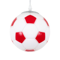 Alternative view of GLOBOSTAR® FOOTBALL 00642 Παιδικό Κρεμαστό Φωτιστικό Οροφής με Ντουί 1 x E27 AC 220-240V IP20 - Λευκό & Κόκκινο - Μ15 x Π15 x Y18cm