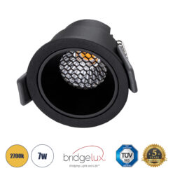 Alternative view of GLOBOSTAR® PLUTO-S 60251 Χωνευτό Downlight Σποτ με Honeycomb Anti Glare Reflector LED 7W 875lm 38° AC 220-240V IP20 Θερμό Λευκό 2700K - Bridgelux COB Chip & TÜV SÜD Driver - Μαύρο Ματ - Μ6.4 x Π6.4 x Υ4.9cm / Q5.5cm - 5 Χρόνια Εγγύηση