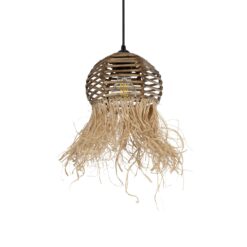 Alternative view of GLOBOSTAR® RIKTA 205-0077 Boho Κρεμαστό Φωτιστικό Οροφής με Ντουί 1 x E27 AC 220-240V IP20 - Μπεζ - M20 x Π20 x Υ30cm