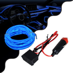 Alternative view of GloboStar® 82205 TUBE 360° Degree Διακοσμητική EL-Wire Neon Αυτοκινήτου Κορδόνι ΣΕΤ 3m 1W/3m 30lm/m 360° DC 12V με Βύσμα Αναπτήρα Αυτοκινήτου Αδιάβροχη IP68 Μπλε