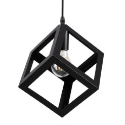 Alternative view of GLOBOSTAR® CUBE 00801 Μοντέρνο Κρεμαστό Φωτιστικό Οροφής με Ντουί 1 x E27 AC 220-240V IP20 - Μαύρο - Μ25 x Π25 x Υ25cm