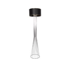 Alternative view of GLOBOSTAR® NOVA 201-0039 Μοντέρνο Επιδαπέδιο Φωτιστικό με Ντουί 1 x E27 AC 220-240V IP20 - Ασημί & Μαύρο - Μ36 x Π36 x Υ148cm