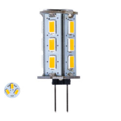 Alternative view of GLOBOSTAR® G4BACK 76134 Λάμπα G4 LED 5W 450lm 320° DC 12-24V IP20 Θερμό Λευκό 2700K Dimmable - Sanan SMD Chip - Back Pin - Μ1.8 x Π1.8 x Υ4.3cm - 2 Χρόνια Εγγύηση