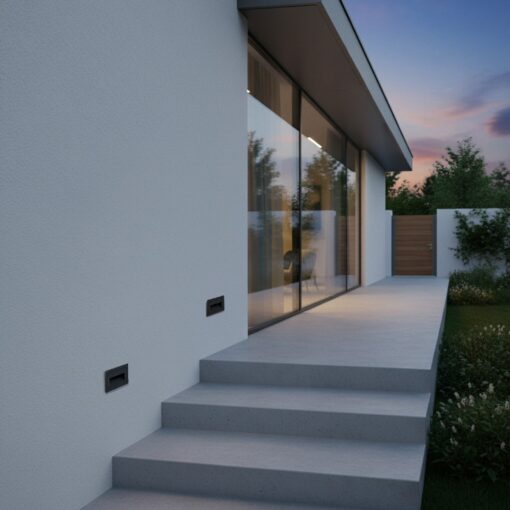 kelvo® STEPART KLV-101-0080 Χωνευτό Φωτιστικό Σκαλοπατιού / Διαδρόμου LED 3W 375lm 45° AC 220-240V Αδιάβροχο IP65 Θερμό Λευκό 2700K – Lumileds SMD Chip & TÜV SÜD Driver – Μαύρο Ματ – Μ10.5 x Π4.5 x Υ6cm / Q9.1 x 4.5cm – 5 Χρόνια Εγγύηση