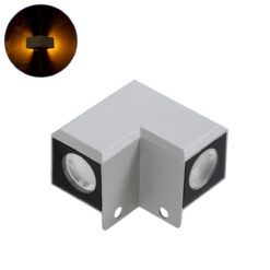 Alternative view of GloboStar® WALLLIGHT-DONA 90258 Φωτιστικό Γωνίας Τοίχου - Απλίκα LED 10W 850lm 10° AC 220-240V Αδιάβροχο IP66 Μ8.2 x Π8.2 x Υ6cm Αρχιτεκτονικό Πορτοκαλί 2200K - Γκρι - 3 Years Warranty