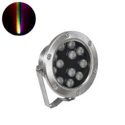 Alternative view of GLOBOSTAR® UNDERWATERJERRY 90425 Υποβρύχιο Επιφανειακό Σποτ για Σιντριβάνια/Πισίνες LED 12W 1200lm 30° DC 24V Αδιάβροχο IP68 Πολύχρωμο RGBW Dimmable DMX512 - Bridgelux SMD Chip - Ανοξείδωτο Ατσάλι 304 - Μ14.5 x Π7 x Υ19cm - 3 Χρόνια Εγγύηση