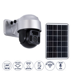 Alternative view of GloboStar® 86049 Αυτόνομη Ηλιακή Camera 1080P 2MP WiFi 150° Μπαταρία 3200mAh Φωτοβολταϊκό Πάνελ Διπλή Κατέυθυνση Ομιλίας Αδιάβροχη IP66 Ψυχρό Λευκό 6000K - Ασημί