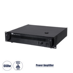 Alternative view of GloboStar® FDB CA660 98015 Power Amplifier - Επαγγελματικός Ενισχυτής Ηχείων Εγκαταστάσεων 100V - Frequency Response 60Hz-20Khz - AC 220V/50-60Hz - 660W/4Ω - IP20 - Μαύρο - Μ48.5 x Π32 x Υ9cm