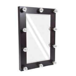 Alternative view of GloboStar® MAKEUP MIRROR-60x90-2 Μοντέρνος Καθρέπτης Μακιγιάζ με Πλαίσιο Φυσικού Ξύλου με Διακόπτη On/Off 10 x E27 AC220-240V - Μ60 x Π7 x Υ90cm - Καφέ Wenge