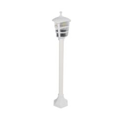Alternative view of GloboStar® ZARDIN 203-0240 Vintage Επιδαπέδιο Φωτιστικό Κολωνάκι Κήπου Μονόφωτο 1 x E27 IP44 Λευκό & Διάφανο Πλαστικό - Μ17 x Π17 x Υ92cm
