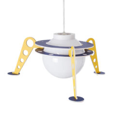 Alternative view of GLOBOSTAR® UFO 61581 Παιδικό Κρεμαστό Φωτιστικό Οροφής με Ντουί 1 x E27 AC 220-240V IP20 - Κίτρινο & Μπλε - Μ58 x Π58 x Υ24cm