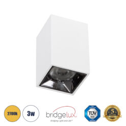 Alternative view of GLOBOSTAR® LUMINAR 60323 Downlight Σποτ LED 3W 405lm 36° AC 220-240V IP20 Θερμό Λευκό 2700K - Osram SMD Chip & TÜV SÜD Driver - Λευκό Ματ - Μ4.2 x Π4.2 x Υ6.6cm - 5 Χρόνια Εγγύηση