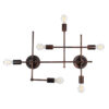 GloboStar® PIPING 00665 Vintage Επιτοίχιο Φωτιστικό Πολύφωτο 6 x E27 IP20 Χάλκινο Μέταλλο – Μ66 x Π9.5 x Υ49cm
