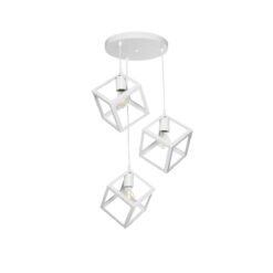 Alternative view of GLOBOSTAR® DISE 201-0054 Μοντέρνο Κρεμαστό Φωτιστικό Οροφής με Ντουί 3 x E27 AC 220-240V IP20 - Λευκό - Μ48 x Π48 x Υ65cm