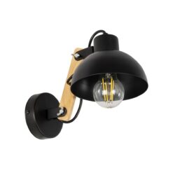 Alternative view of GLOBOSTAR® GRANT 00902 Μοντέρνο Φωτιστικό Τοίχου - Απλίκα με Ντουί 1 x E27 AC 220-240V IP20 - Μαύρο & Μπεζ - Μ15 x Π23 x Υ22cm