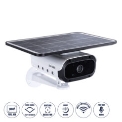 Alternative view of GloboStar® 86047 Αυτόνομη Ηλιακή Camera 1080P 2MP WiFi 150° Μπαταρία 3200mAh Φωτοβολταϊκό Πάνελ Διπλή Κατέυθυνση Ομιλίας Αδιάβροχη IP66 Ψυχρό Λευκό 6000K - Λευκό