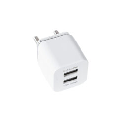 GLOBOSTAR® CHARGER 79701 Πολυφορτιστής Πρίζας DC 5V με 1 x USB-A 1.0 & 1 x USB-A 2.1 για IPad 15W 3.1A AC 220-240V IP20 - Λευκό - Μ5.2 x Π3 x Υ3cm