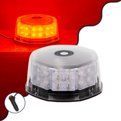 Alternative view of GloboStar® 85162 PRO Series Φάρος Σήμανσης Οχήματος Πυροσβεστικής για Αυτοκίνητα & Φορτηγά 6 Προγραμμάτων Φωτισμού STROBE LED 40W DC 10-30V Αδιάβροχος IP65 Κόκκινο