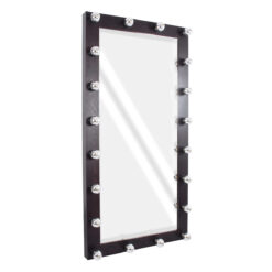 Alternative view of GloboStar® MAKEUP MIRROR-160x80-2 Μοντέρνος Καθρέπτης Μακιγιάζ με Πλαίσιο Φυσικού Ξύλου με Διακόπτη On/Off 20 x E27 AC220-240V - Μ80 x Π7 x Υ160cm - Καφέ Wenge