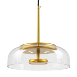 Alternative view of GLOBOSTAR® CHARLOTTE 00742 Μοντέρνο Κρεμαστό Φωτιστικό Οροφής LED 5W 500lm 180° AC 220-240V IP20 Θερμό Λευκό 2700K - Lumileds SMD Chip - Διάφανο & Χρυσό - Μ23 x Π23 x Υ23cm - 2 Χρόνια Εγγύηση