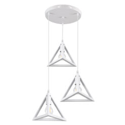 Alternative view of GLOBOSTAR® TRIANGLE 00617 Μοντέρνο Κρεμαστό Φωτιστικό Οροφής με Ντουί 3 x E27 AC 220-240V IP20 - Λευκό - Μ49 x Π49 x Y130cm