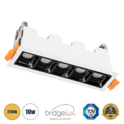 Alternative view of GLOBOSTAR® LUMINAR 60319 Χωνευτό Downlight Σποτ LED 10W 1350lm 36° AC 220-240V IP20 Θερμό Λευκό 2700K - Osram SMD Chip & TÜV SÜD Driver - Λευκό & Μαύρο Ματ - Μ14.8 x Π4.3 x Υ4.5cm / Q13.5 x 3.5cm - 5 Χρόνια Εγγύηση