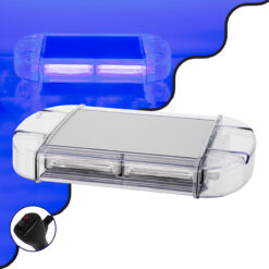 Alternative view of GloboStar® 85176 PRO Series Φάρος Σήμανσης Οχήματος Αστυνομίας για Αυτοκίνητα & Φορτηγά 6 Προγραμμάτων Φωτισμού STROBE LED COB 60W DC 10-30V Αδιάβροχος IP66 Μπλε