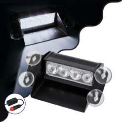 Alternative view of GloboStar® 85104 PRO Series Μπάρα Σήμανσης με Βεντούζες Στήριξης για Παρμπρίζ Οχήματος Ασθενοφόρου για Αυτοκίνητα & Φορτηγά 9 Προγραμμάτων Φωτισμού STROBE LED SMD 4W DC 10-30V IP20 Ψυχρό Λευκό 6000K